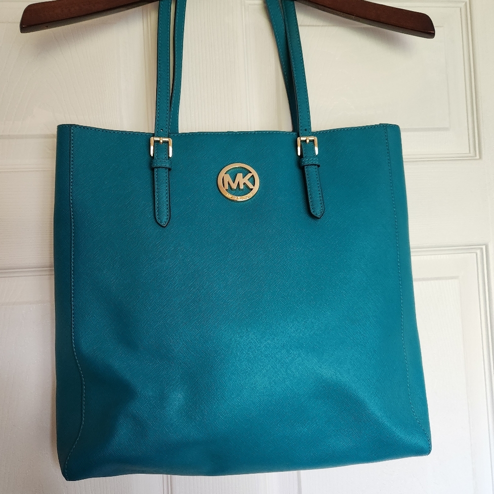 Michael Kors Teal Jet Set Travel Tote